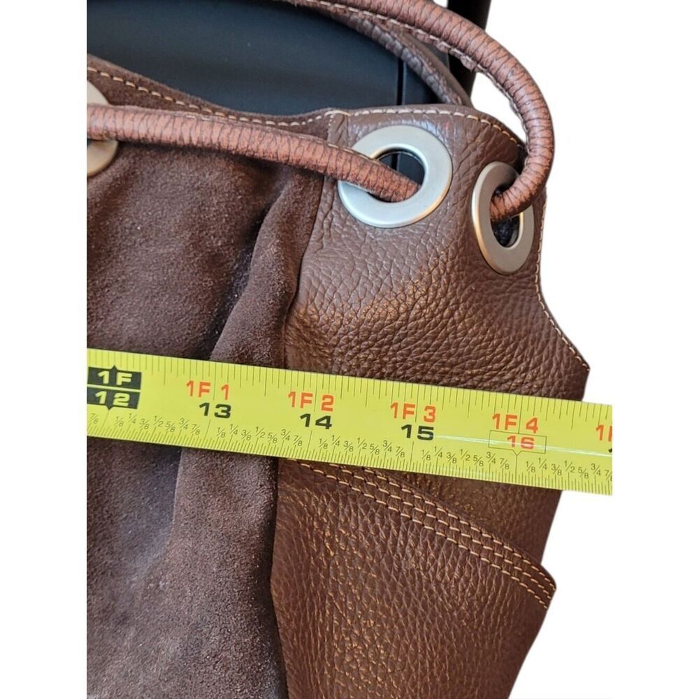 J. Jill Brown Leather & Suede Bucket Shoulder Bag OS - Picture 7 of 8